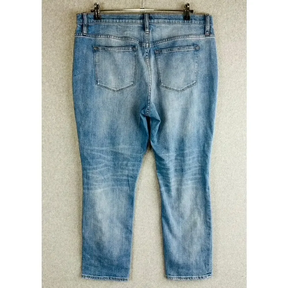 J. Crew Womans Sz‎ 32/14 Slim Broken In Boyfriend Jeans Stretch Pockets Blue
